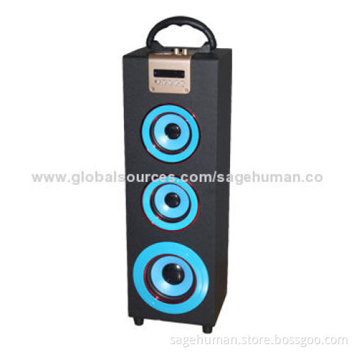 Hi-Fi Passive 2.1-channel Portable Bluetooth Speaker with Subwoofer, Supports USB/SD/FM